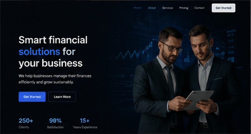 Unbranded homepage preview για financial υπηρεσίες