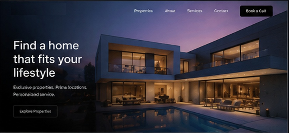 Unbranded real estate και luxury property website preview